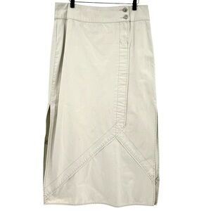 Vintage 90s BKE Denim Maxi Skirt Long Straight Cream/Off White 100% Cotton 31/L